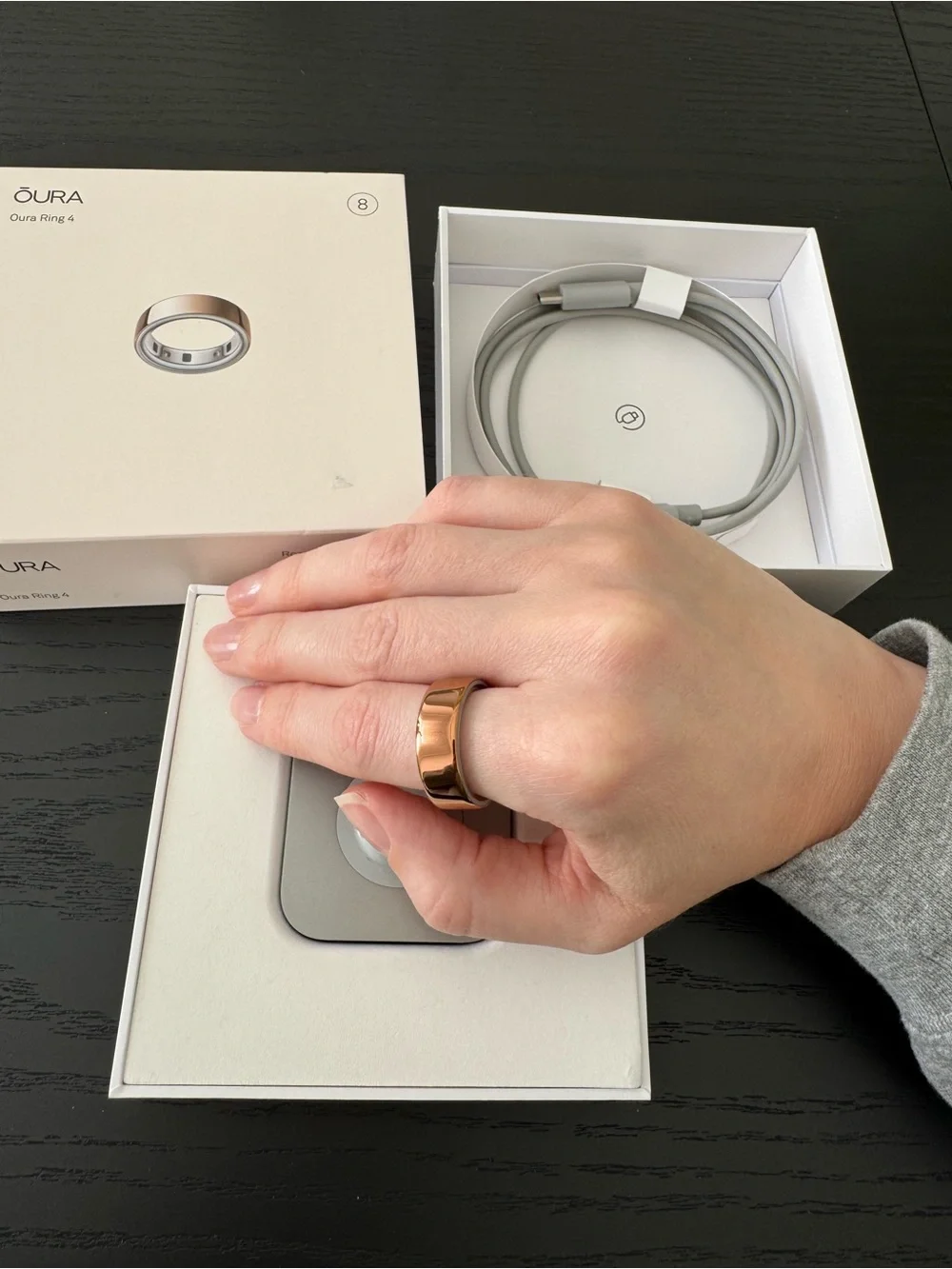 Oura Smart Ring Gen 4 in Rose Gold Size 8